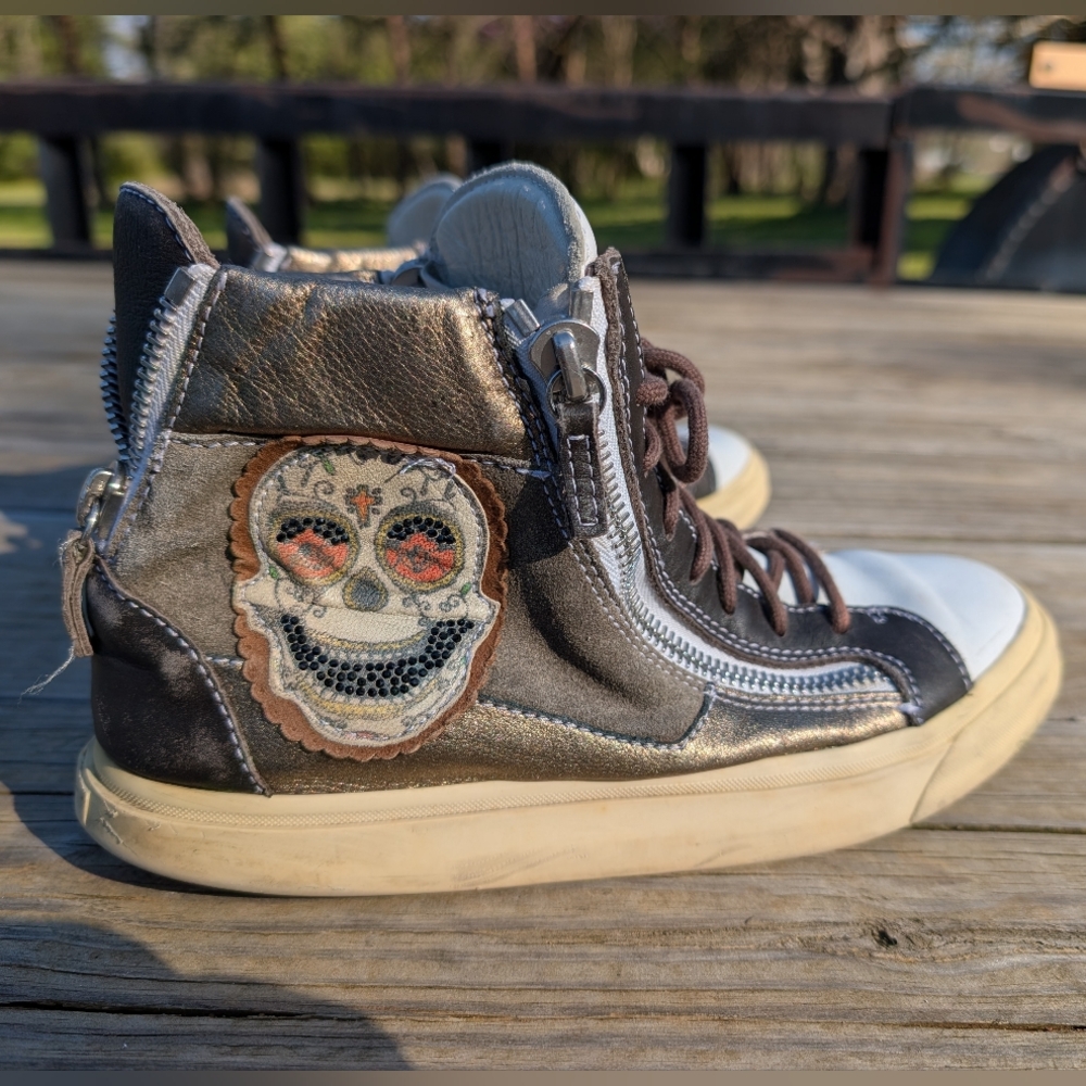 Giuseppe Zanotti Hi-top Sneakers with Skull Women's size 40 1/2 (9-9.5) - Picture 10 of 11